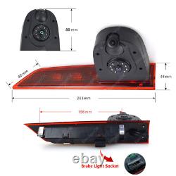 Dual Rear Brake Light Reversing Camera For Ford Transit Custom Van +7 Monitor