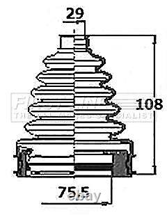 FIRST LINE Front Inner CV Boot Kit for Ford Transit TDCi 155 2.2 (08/13-Present)