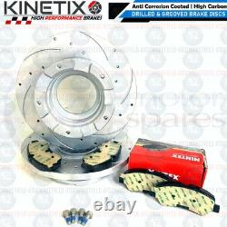 FOR FORD TRANSIT FRONT REAR DRILLED GROOVED BRAKE DISCS MINTEX PADS WIRE 288mm