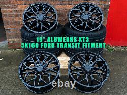 FORD TRANSIT CUSTOM FITMENT 19 ALUWERKS XT3 ALLOY WHEELS + TYRES BLACK Ford NEW