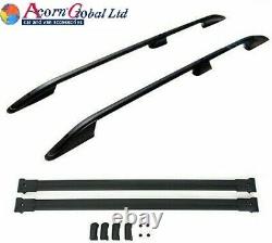 FORD TRANSIT CUSTOM LWB Aluminium Roof Rails and Cross Bars Set 2013-2019 Black