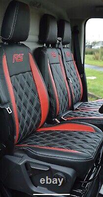 FORD TRANSIT CUSTOM mk8 2019 -2023 ECO LEATHER SEAT COVERS TAILORED THE BEST ON
