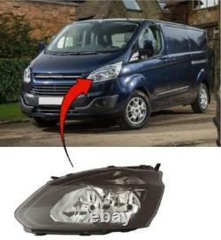 Fits Ford TRANSIT CUSTOM 2012-2018 HEADLIGHT HEADLAMP With MOTOR BLACK TYPE Left