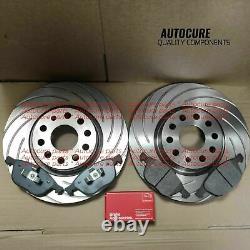 Fits Ford Transit 2.0 (mk8) 2012 2018 Front Grooved Brake Discs And Pads Set