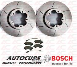 Fits Ford Transit 2.0 (mk8) 2012 2018 Front Grooved Brake Discs And Pads Set