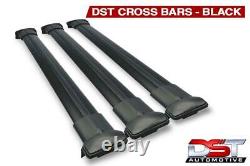 Fits Ford Transit Custom Black Roof Rack Rails & 3 Crossbar Set Lwb