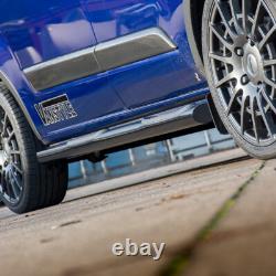 Fits Ford Transit Custom Swb 18 23 Gloss Black Side Step Bars 4 Steps Slash Cut