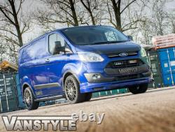 Fits Ford Transit Custom Swb 18 23 Gloss Black Side Step Bars 4 Steps Slash Cut