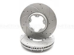For Ford Transit 2.0 Ecoblue 21- Drilled Grooved Front Brake Discs Pair