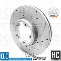 For Ford Transit 2.0 Ecoblue 21- Drilled Grooved Front Brake Discs Pair