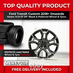 For Ford Transit Custom 18 Vlr-st Black & Polished Load Rated 20 Wheel 255/35