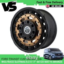 For Transit Custom Mk2 Wolfrace Slotmag 17 Inch Matte Bronze 6x120 Alloy Wheels