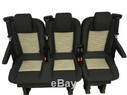 Ford Custom Transit Triple Bench Seat ARMREST + RECLINE + FOLDING + REMOVEABLE
