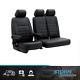 Ford Transit Custom 12 24 Driver & Double Passenger Seat Covers-Leather Black
