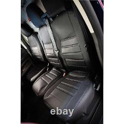 Ford Transit Custom 12 24 Driver & Double Passenger Seat Covers-Leather Black