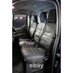 Ford Transit Custom 12 24 Driver & Double Passenger Seat Covers-Leather Black