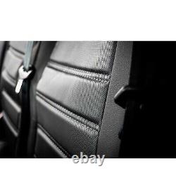 Ford Transit Custom 12 24 Driver & Double Passenger Seat Covers-Leather Black