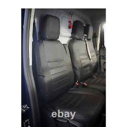 Ford Transit Custom 12 24 Driver & Double Passenger Seat Covers-Leather Black