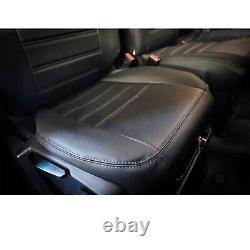 Ford Transit Custom 12 24 Driver & Double Passenger Seat Covers-Leather Black