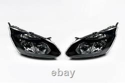 Ford Transit Custom 12- Black Headlights Headlamps Set Pair Driver Passenger
