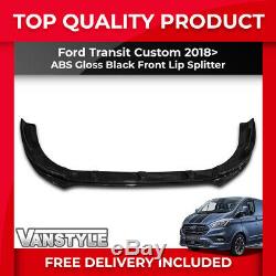 Ford Transit Custom 18 Lower Abs Gloss Black Splitter Spoiler Bumper Lip Add On