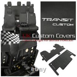 Ford Transit Custom 2013-18 All Seat Covers (em) & Free Mats 454 455 581 582