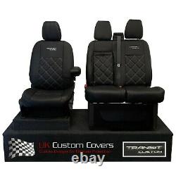 Ford Transit Custom 2013+ Tailored Leatherette Front Seat Covers & Logo 583