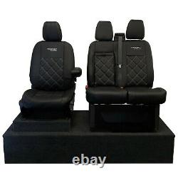 Ford Transit Custom 2013+ Tailored Leatherette Front Seat Covers & Logo 583