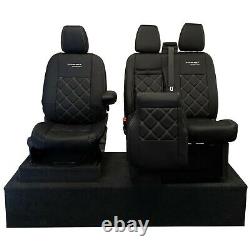 Ford Transit Custom 2013+ Tailored Leatherette Front Seat Covers & Logo 583