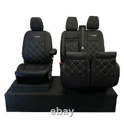 Ford Transit Custom 2013+ Tailored Leatherette Front Seat Covers & Logo 583