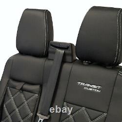 Ford Transit Custom 2013+ Tailored Leatherette Front Seat Covers & Logo 583