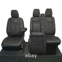 Ford Transit Custom 2013+ Tailored Leatherette Front Seat Covers & Logo 601