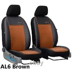 Ford Transit Custom 2018 -2023 Art. Leather & Alicante Tailored 2 Seat Covers