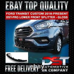 Ford Transit Custom 2018 Dst Lower Abs Gloss Black Spoiler Splitter Bumper Lip