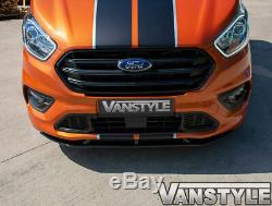 Ford Transit Custom 2018 Sport Style Lower Front Splitter Black Lip Add-on Trim