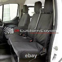 Ford Transit Custom 2018 + Tailored Single/double Front Seat Covers Black 102