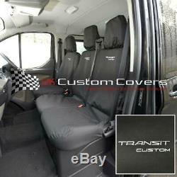 Ford Transit Custom 2019+ Front Seat Covers & Transit Custom Embroidery Blk 431