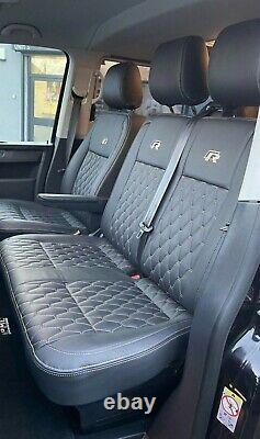 Ford Transit Custom 2020 2021 2022 Alcantara/ Eco Leather Car Seat Covers 2+1