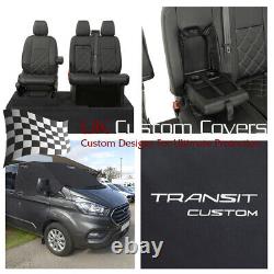 Ford Transit Custom 2021+ Leatherette Front Seat Covers Screen Wrap Logo 722 237