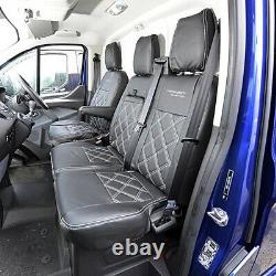 Ford Transit Custom 2021+ Tailored Leatherette Front Seat Covers & Logo 583