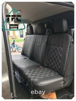 Ford Transit Custom 6 Seater Seat Covers Full Eco Leather & Alcantara 3 Logos