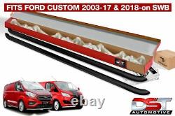 Ford Transit Custom Black Sportline Side Bars Swb 2012+ Oem Quality Van Tourneo