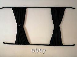 Ford Transit Custom Blackout Curtains 2 SIDE WINDOWS & TAILGATE SET BLACK