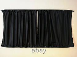 Ford Transit Custom Blackout Curtains 2 SIDE WINDOWS & TAILGATE SET BLACK