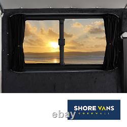 Ford Transit Custom Blackout Curtains TWIN SLIDER FULL TAILGATE LWB BLACK