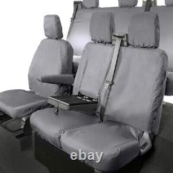Ford Transit Custom Crew Cab 2019+ Front And Rear Seat Covers Grey 102 131