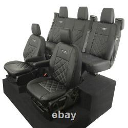 Ford Transit Custom DCIV 2013+ (5 Seat) Leatherette Seat Covers & Logo 807 757