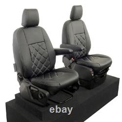 Ford Transit Custom DCIV Front Seat Covers Leatherette Black (2013-2023) 887
