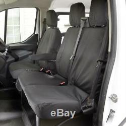 Ford Transit Custom DCIV Van 2013+ Front & Rear Seat Covers Black 102 131