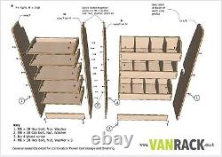 Ford Transit Custom L1 (SWB) Double Cab Plywood Van Racking, Hexaboard Black